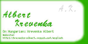 albert krevenka business card